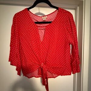 Red Polka Dot Women's Top